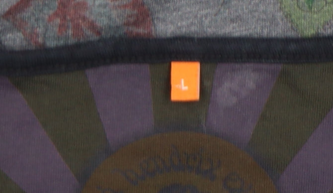 Hendrix Authentic Men's Grey Paisley Cotton Blend T-Shirt Size L