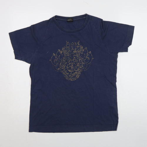 Diesel Men's Blue Graphic Print Cotton T-Shirt Size M