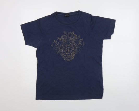 Diesel Men's Blue Graphic Print Cotton T-Shirt Size M