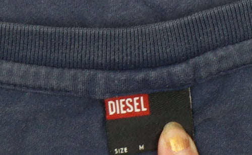 Diesel Men's Blue Graphic Print Cotton T-Shirt Size M