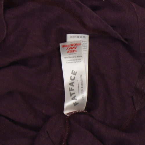 FatFace Women's Purple Linen V-Neck T-Shirt Size 12