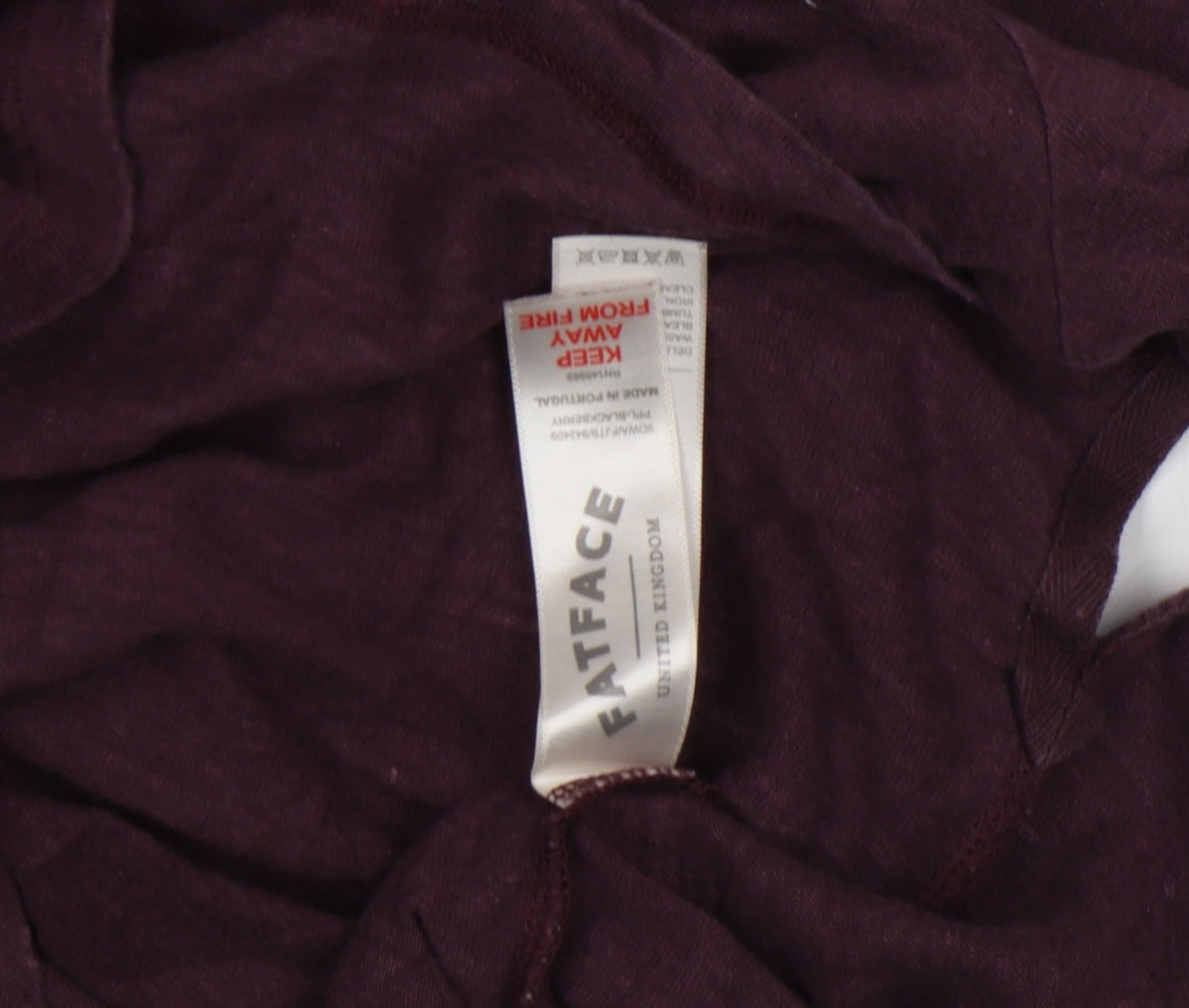 FatFace Women's Purple Linen V-Neck T-Shirt Size 12