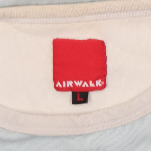 Airwalk Men's Blue Cotton Short Sleeve Retro Graphic T-Shirt L