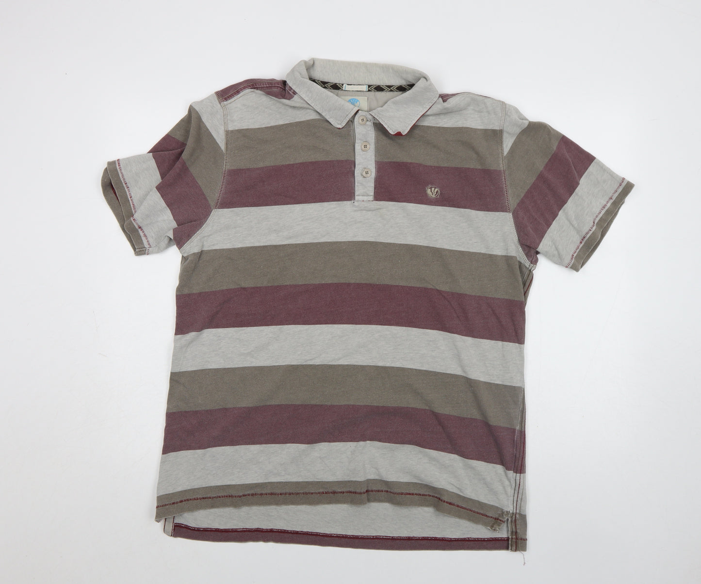 Fat Face Men's Multicoloured L Striped Cotton Polo Shirt
