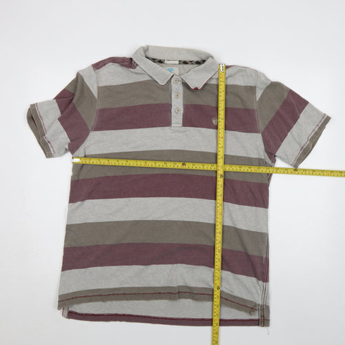 Fat Face Men's Multicoloured L Striped Cotton Polo Shirt
