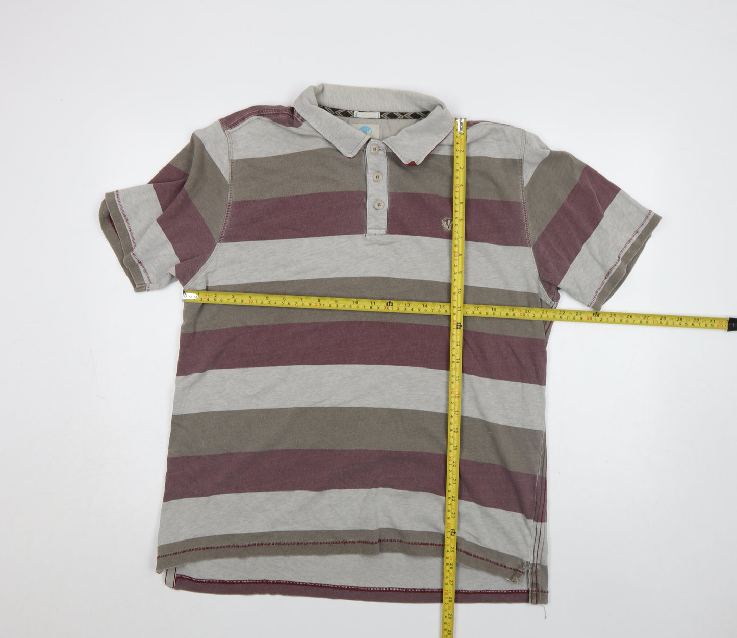 Fat Face Men's Multicoloured L Striped Cotton Polo Shirt