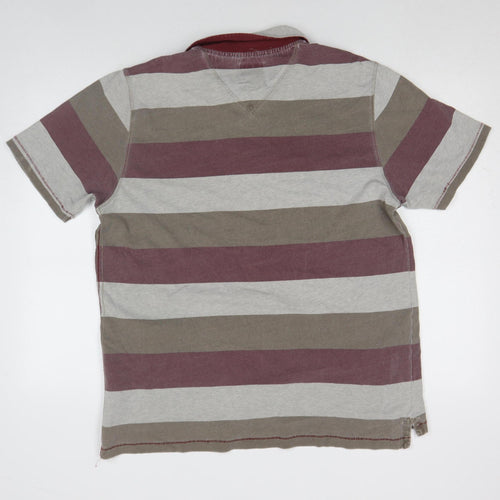 Fat Face Men's Multicoloured L Striped Cotton Polo Shirt