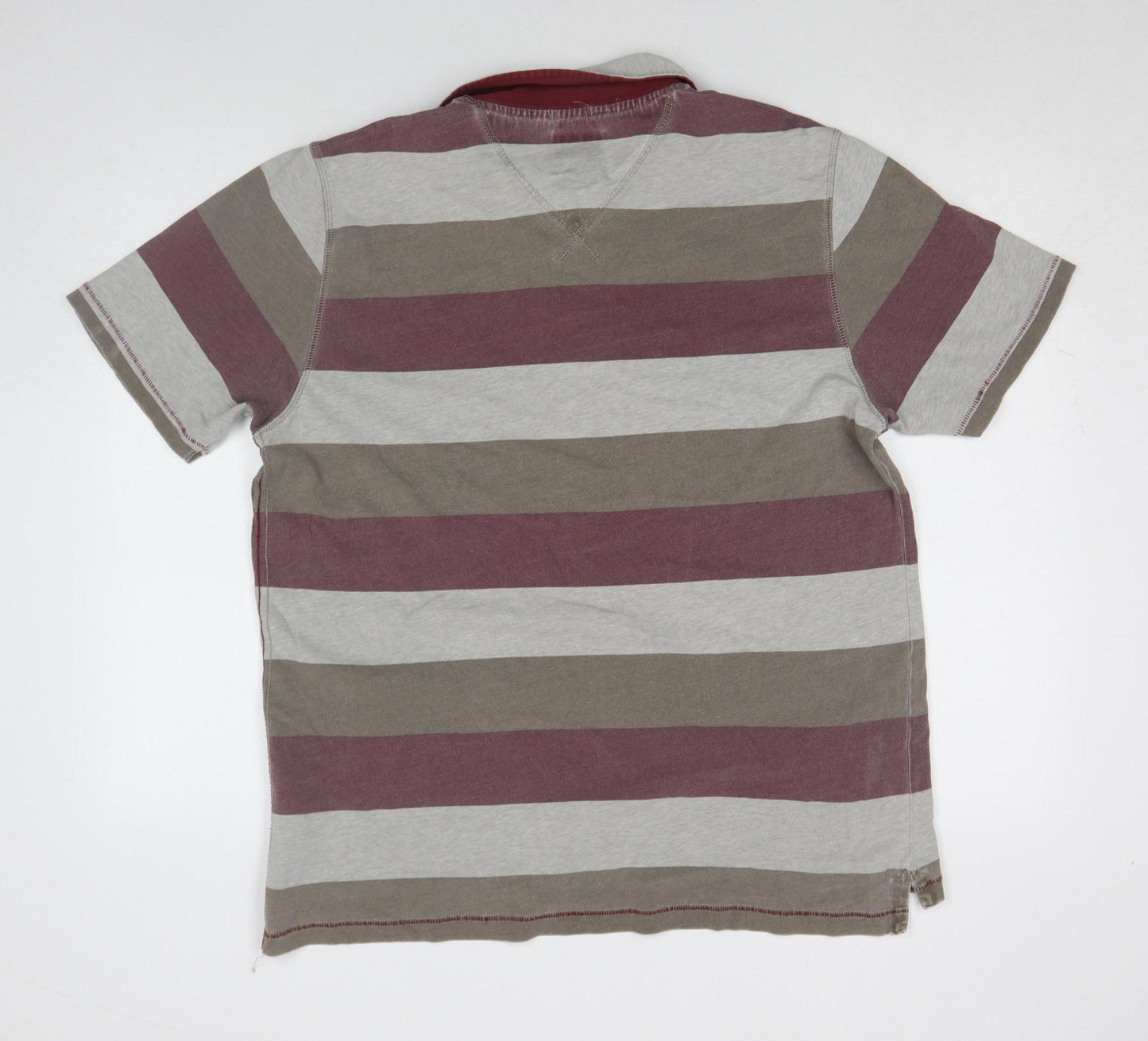 Fat Face Men's Multicoloured L Striped Cotton Polo Shirt