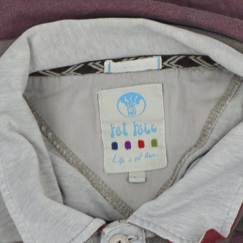 Fat Face Men's Multicoloured L Striped Cotton Polo Shirt