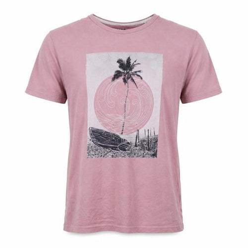 M&Co Men's Pink Beach Graphic Cotton T-Shirt Size S
