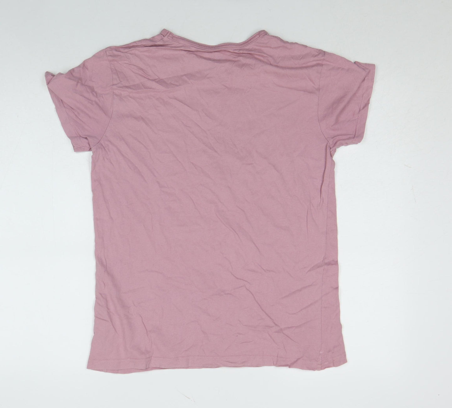 M&Co Men's Pink Beach Graphic Cotton T-Shirt Size S