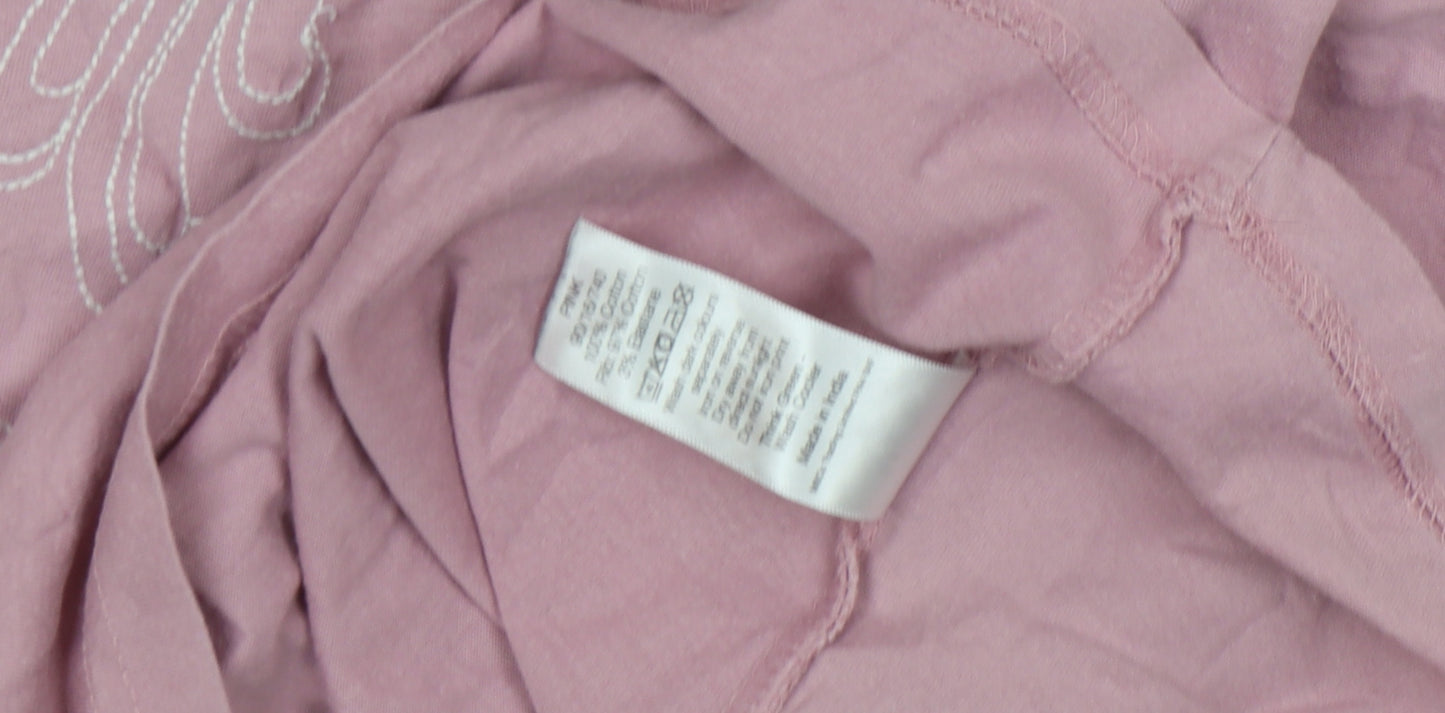 M&Co Men's Pink Beach Graphic Cotton T-Shirt Size S