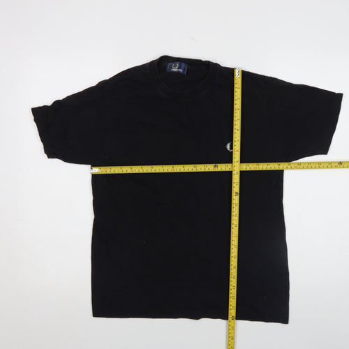 Fred Perry Men's Black Cotton Crew Neck Regular Fit T-Shirt M