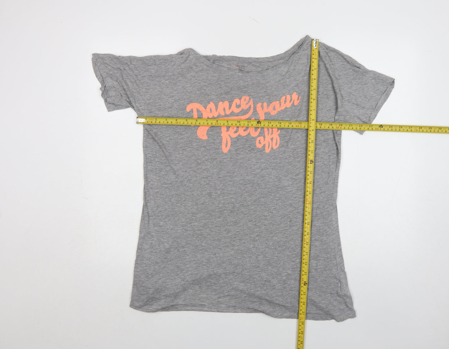 H&M Womens Grey 'Dance Your Feet Off' T-Shirt Size M