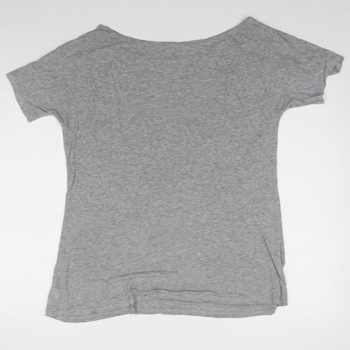 H&M Womens Grey 'Dance Your Feet Off' T-Shirt Size M