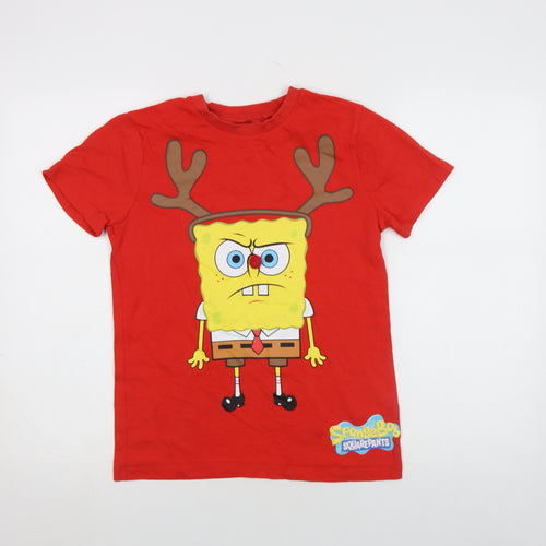 Next Girls Red SpongeBob SquarePants Christmas Graphic T-Shirt 12 Years