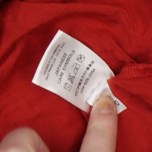 Next Maternity Red Wrap Long Sleeve V-Neck Cotton Jersey Top UK 10