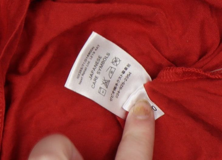 Next Maternity Red Wrap Long Sleeve V-Neck Cotton Jersey Top UK 10