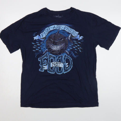 Disney Unisex Blue 2XL Finding Nemo Shark Graphic T-Shirt