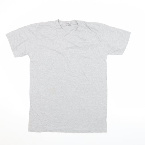 American Apparel Men Grey M Short Sleeve Crew Neck T-Shirt