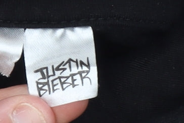 Justin Bieber Women's Black Small Pullover Hoodie Graphic Print