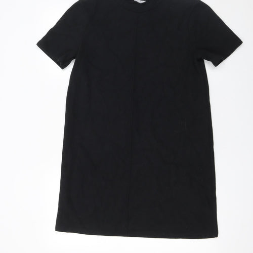Zara Womens Black T-Shirt Dress Size 12 Short Sleeve Casual