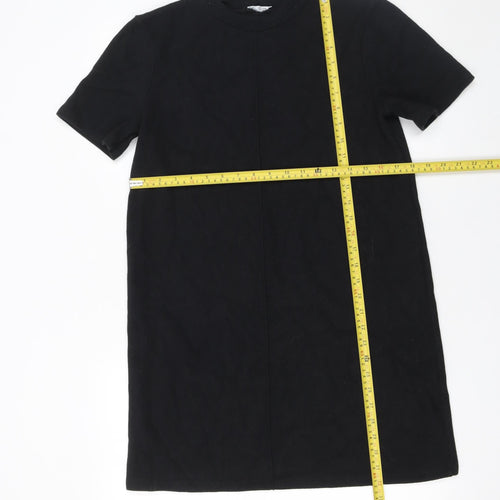 Zara Womens Black T-Shirt Dress Size 12 Short Sleeve Casual