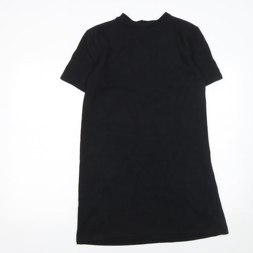 Zara Womens Black T-Shirt Dress Size 12 Short Sleeve Casual