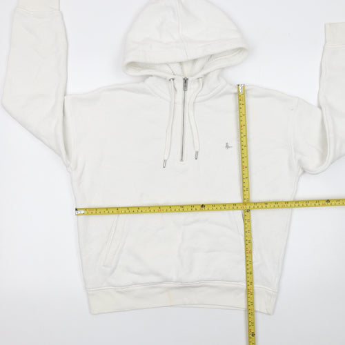 Jack Wills Womens White Half Zip Hoodie Size 12 Cotton Blend