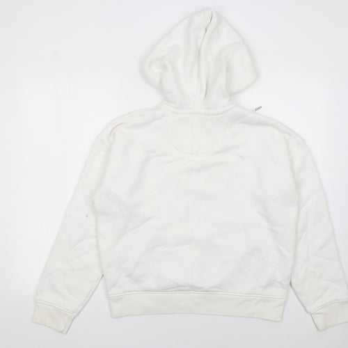 Jack Wills Womens White Half Zip Hoodie Size 12 Cotton Blend