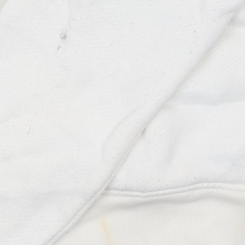 Jack Wills Womens White Half Zip Hoodie Size 12 Cotton Blend