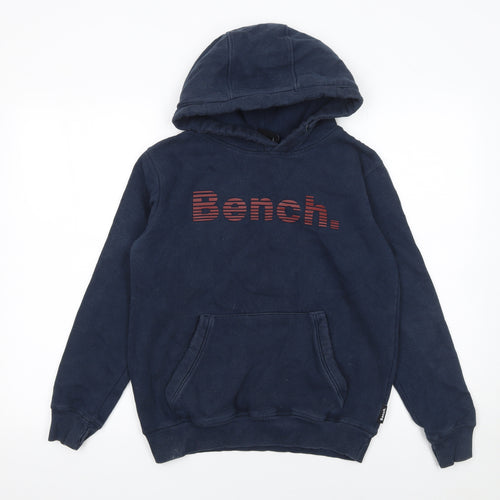 Bench Boys Blue Pullover Hoodie 11-12 Years Fleece Graphic Logo Sweatshirt