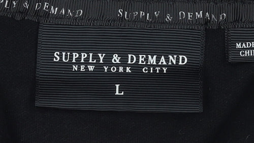 Supply & Demand Men's Black Pullover Hoodie L Graphic City Logo