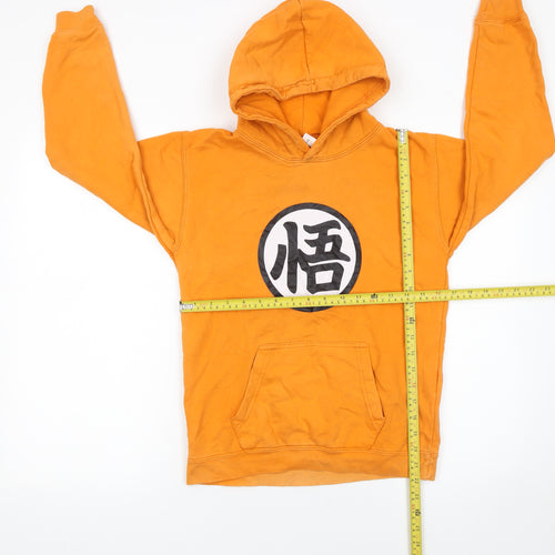 Just Hoods Boys Orange Anime Graphic Pullover Hoodie XL 12-13 Years