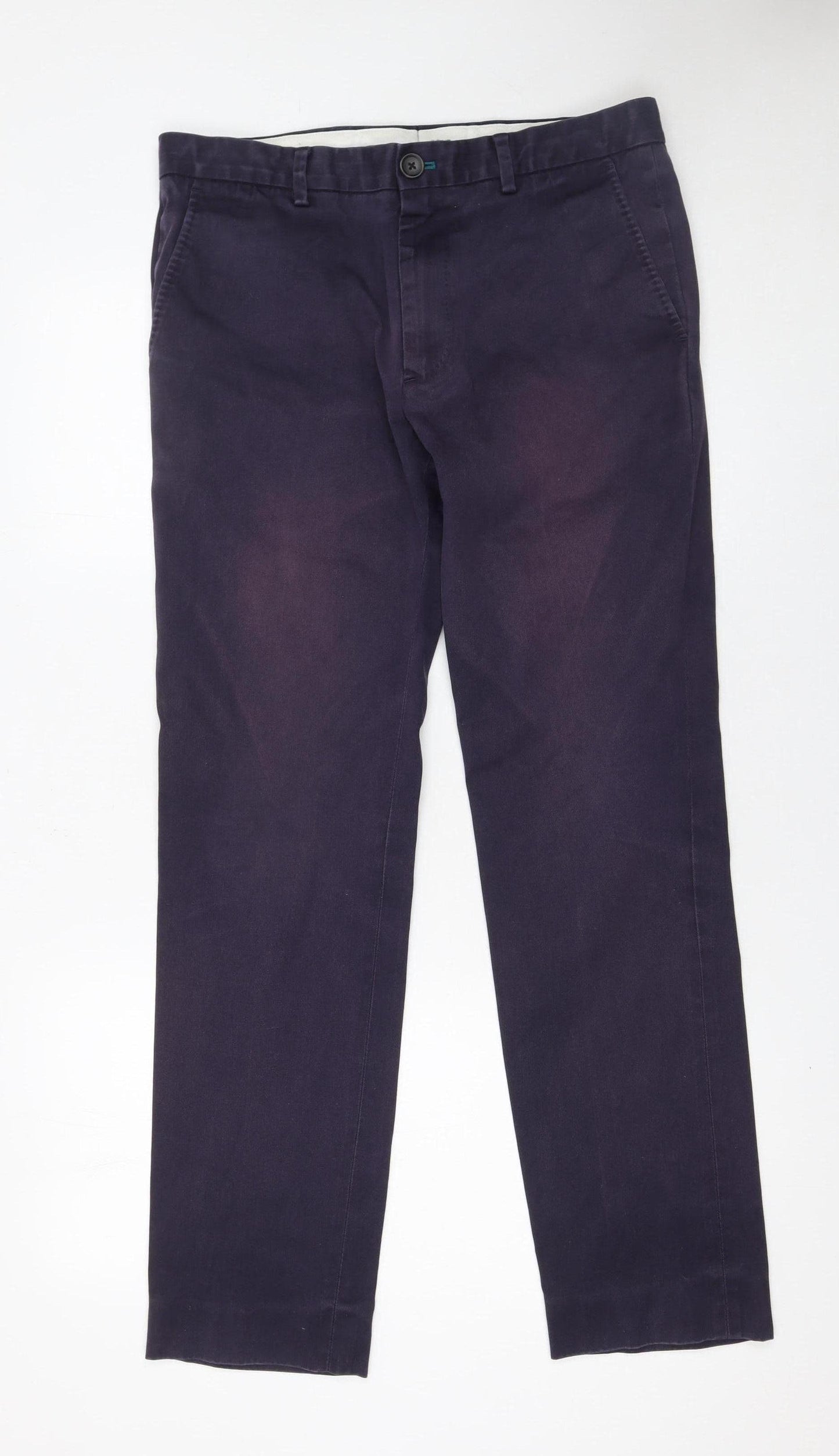 Paul Smith Mens Navy Blue Chino Trousers Size 32 Cotton Blend