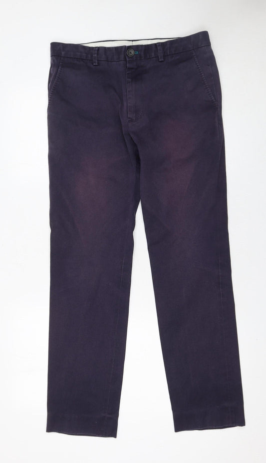 Paul Smith Mens Navy Blue Chino Trousers Size 32 Cotton Blend