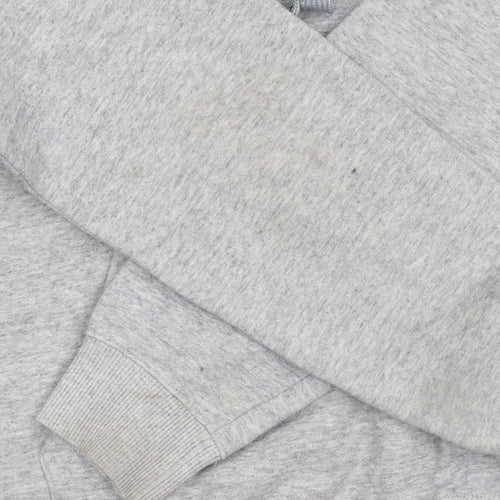 Champion Womens Grey Pullover Hoodie M Cotton Blend Logo Casual