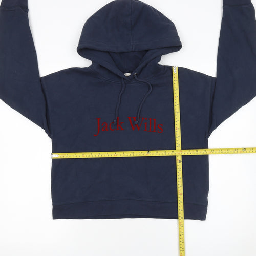 Jack Wills Women's Navy Blue Pullover Hoodie Size 8 Cotton Blend