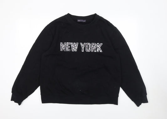 Marks and Spencer Womens Black Medium Sequin New York Sweatshirt