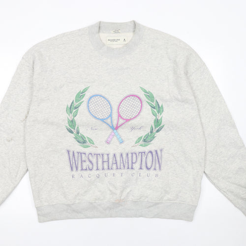 Abercrombie & Fitch Womens Grey Oversized Pullover Sweatshirt M