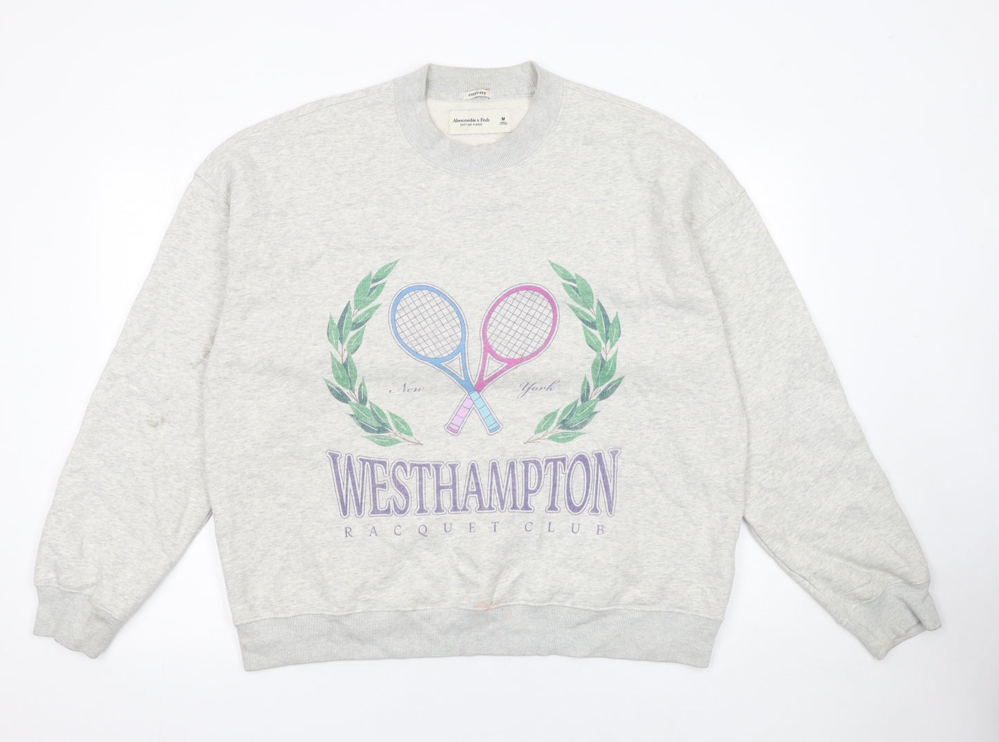 Abercrombie & Fitch Womens Grey Oversized Pullover Sweatshirt M