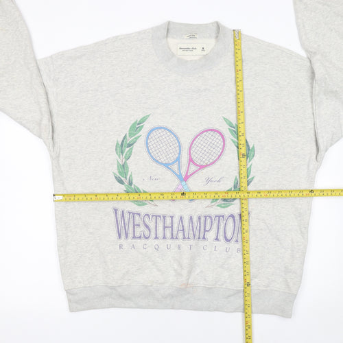 Abercrombie & Fitch Womens Grey Oversized Pullover Sweatshirt M