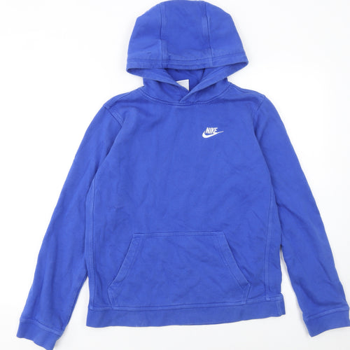 Nike Boys Blue Pullover Hoodie XL Fleece Logo Hooded Sweatshirt