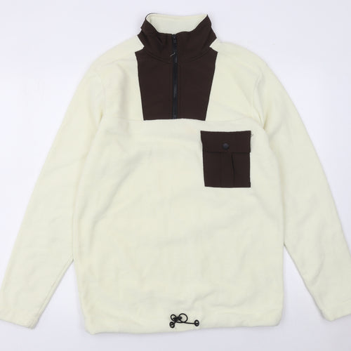 Another Influence Women’s Beige Fleece 1/4 Zip Pullover Sweatshirt S