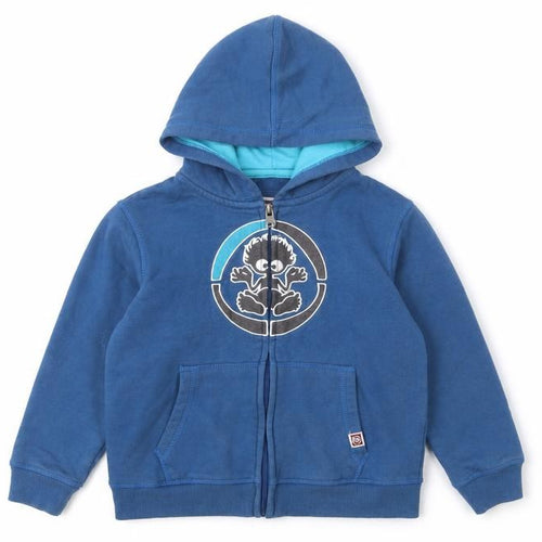Saltrock Boys Blue Full Zip Hoodie 5-6 Years Logo Fleece Cotton Blend