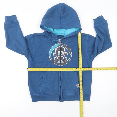 Saltrock Boys Blue Full Zip Hoodie 5-6 Years Logo Fleece Cotton Blend
