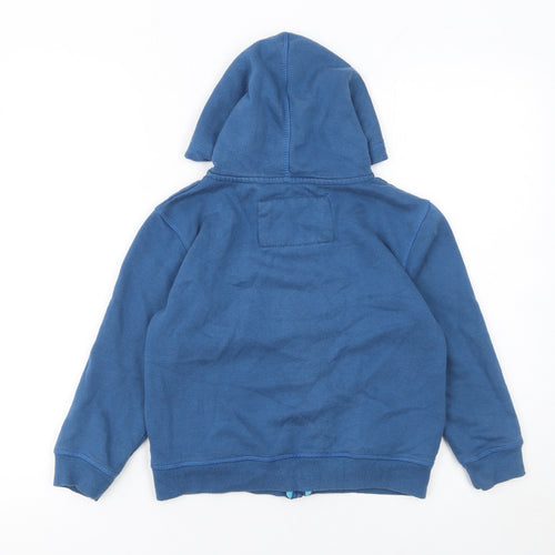 Saltrock Boys Blue Full Zip Hoodie 5-6 Years Logo Fleece Cotton Blend