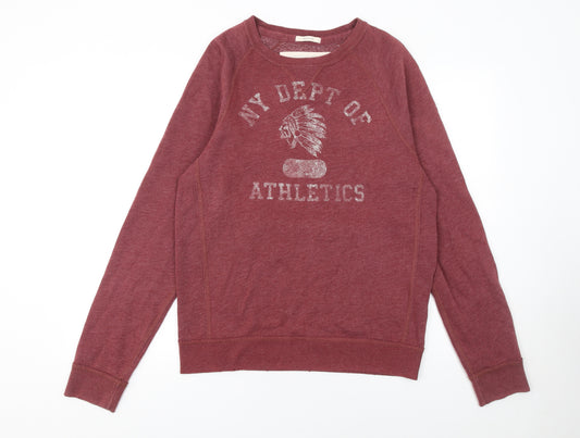 Abercrombie & Fitch Men’s Red Graphic Sweatshirt M Regular Fit