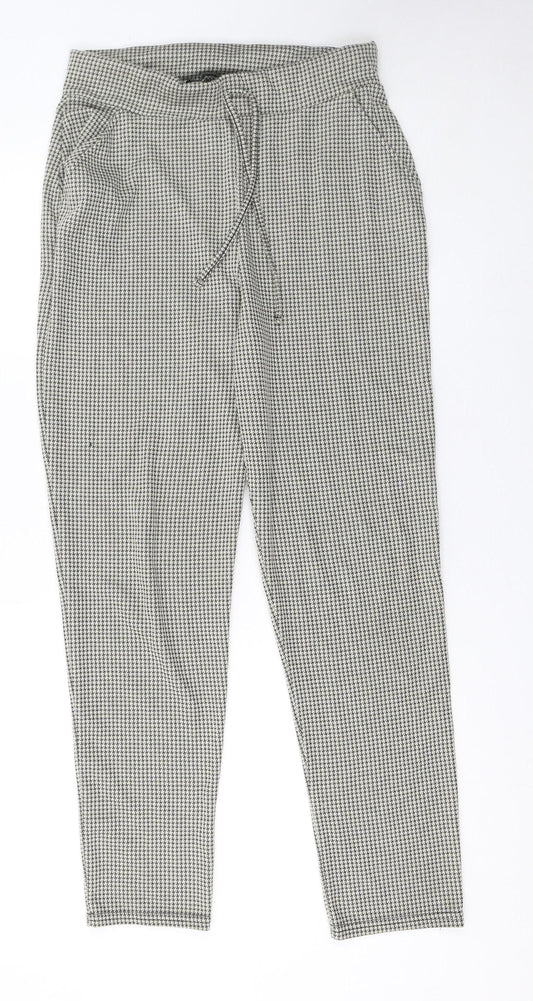 George Women’s Grey Houndstooth Tapered Trousers Size 12