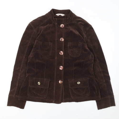 Bonmarché Women’s Brown Velvet Blazer Jacket Size 16 Single Breasted